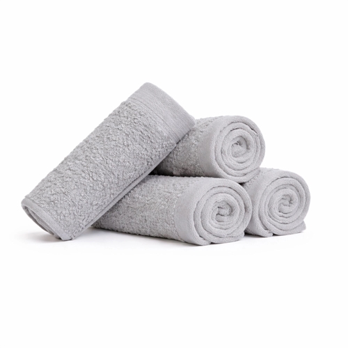 Bomullsvaskekluter - 100% bomull - Vaskekluter 30x30 cm - 4-pak - Valmue - Lysegrå